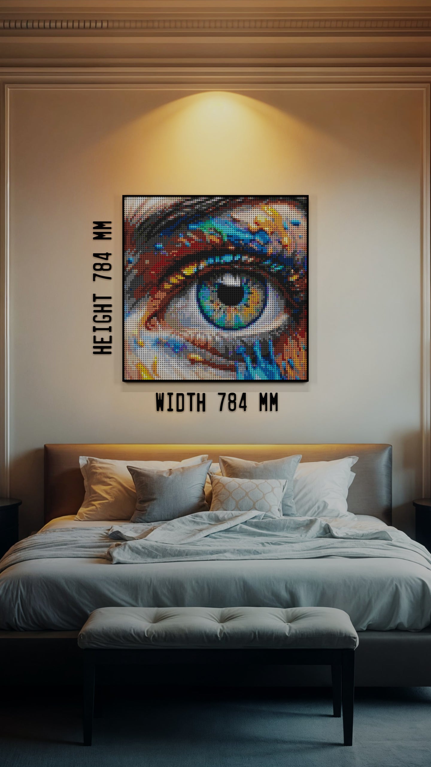 Looking for Art LEGO® Style mosaic wall art made from colorful plastic bricks